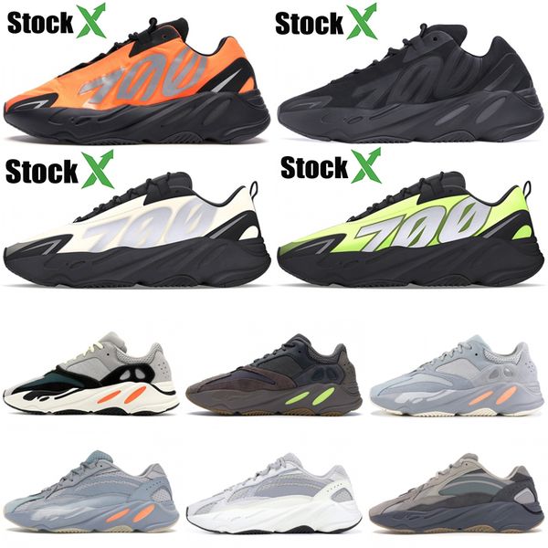 

700 MVNV оранжевый тройной черный костяной люминофор волна Бегун дизайнерская обувь