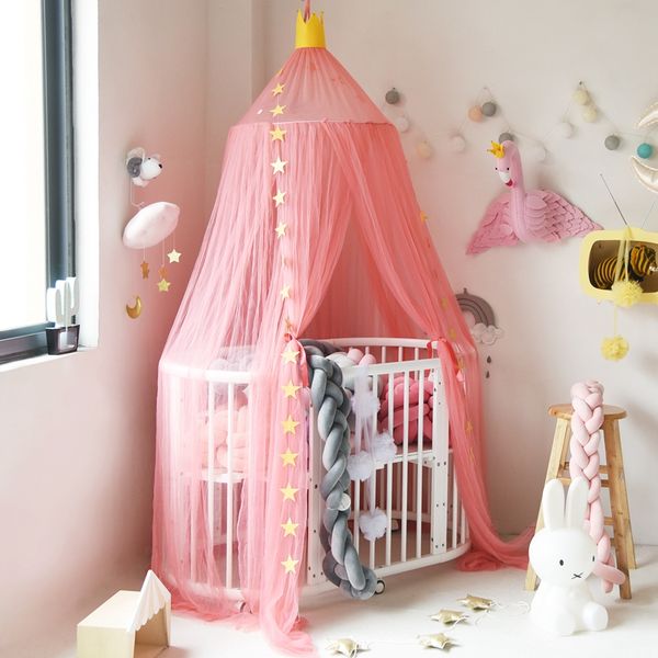 Kids Teepee Tents Children Play House Cotton Bed Tent Canopy Foldable Crib Tent Baby Room Decor Birthday Gifts Photography Props Butterfly Crib