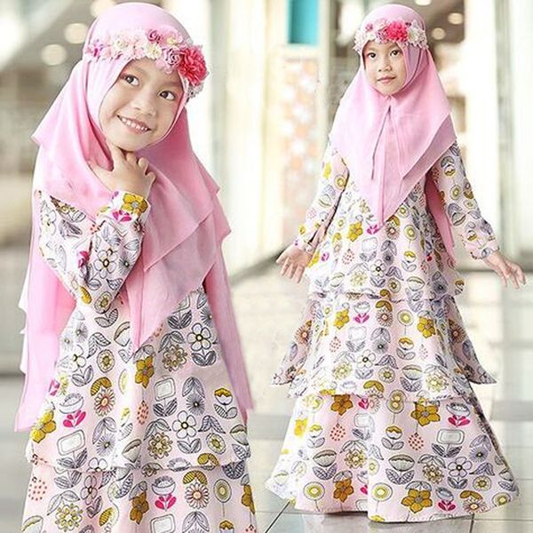 

kids abaya turkey ramadan children kaftan robe dubai hijab girl dress abayas elbise caftan marocain girl islamic clothing, Red;yellow