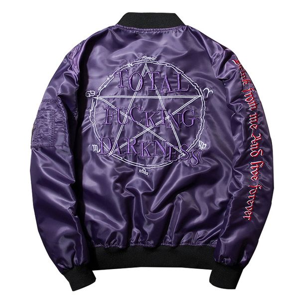

moruancle mens hi street bomber jacket with letter embroidery streetwear flight pilot baseball jackets windbreaker outerwear, Black;brown
