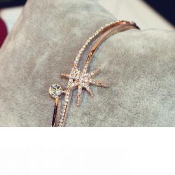 

new style fashion street style european crystal personality lady bracelet sweet simple jewelry geometric hand bracelet female sale, Black