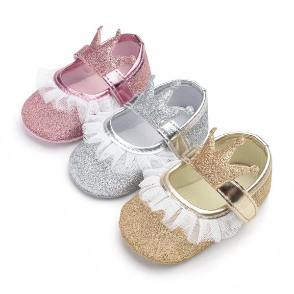 

новорожденный baby girl princess lace обувь sequined hook хлопок мягкой подошвой детская кровать обувь prewalker