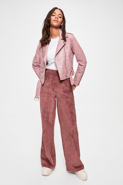 

trendyol flare pants twoaw20pl0306, Black;white