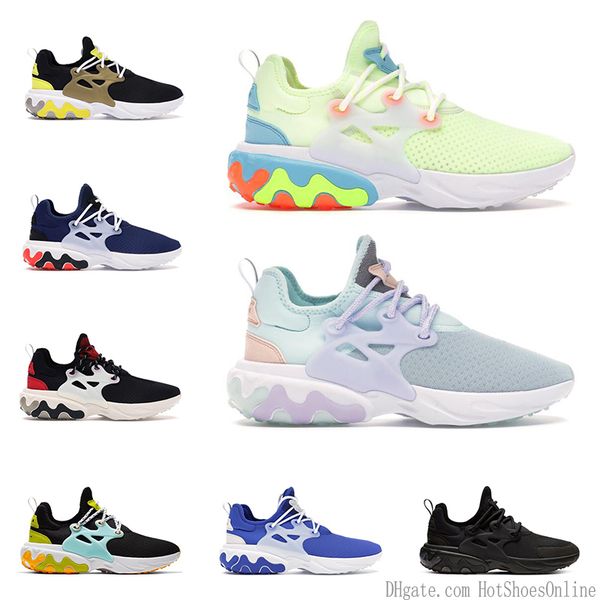 

new arrival react presto beams men women running shoes dharma triple black phantom red barely volt mens breathable trianer sports runners