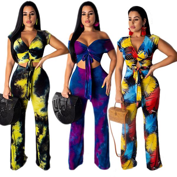 

tie dye galaxy print skinny two piece set women off shoulder party beach set casual slash neck backless pencil tracksuit n19.7-2273, Gray