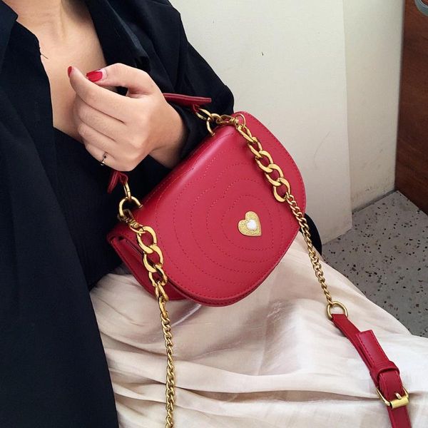 

wild vintage crossbody bags for women casual love lock female small saddle handbags leather shoulder bag luxury women tote
