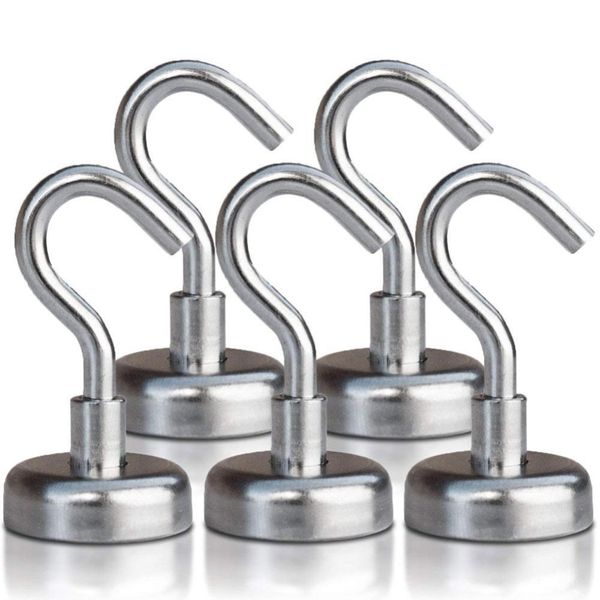 

5/pcs powerful magnetic hanging hooks neodymium strong rare hooks earth magnet hanger 10mm strong wall hanger for cup key