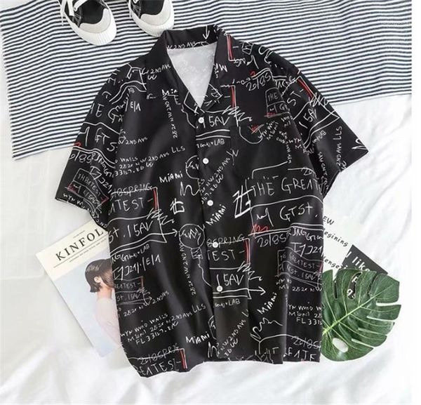 

color shirts fashion turn down collar mens shirts single breasted short sleeve man clothing mens contrast, White;black