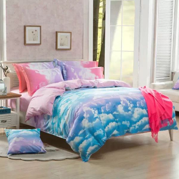 

3d bedding sets duvet cover set quilt cover and pillowcase bedclothes color cloud bed set double  king 2-3pcs/set 1.3 1.5