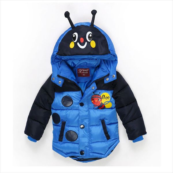 

baby boys jacket 2017 winter jacket for boys bees hooded down kids warm outerwear children clothes infant coat, Blue;gray