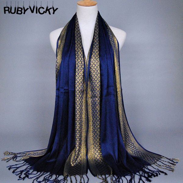 

рубин vicky plain мода мусульманской шарфы / шарф длинные хиджаб печать блеска кисточки хлопок люрекс плед stripe шарф, Blue;gray