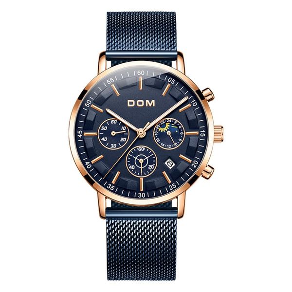 

relojes 2018 watch men dom fashion sport quartz clock mens watches brand luxury business waterproof watch relogio masculino, Slivery;brown