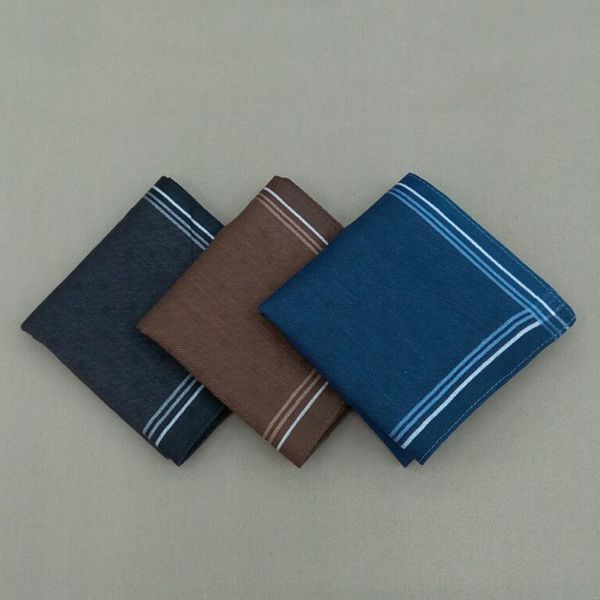 

12pcs 40 * 40cm cotton men's handkerchief jacquard handkerchief simple and elegant, White