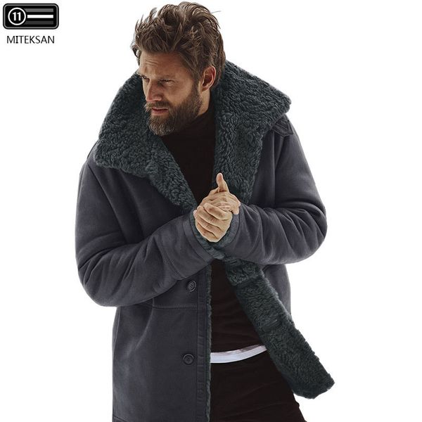 

fashion mens parka coat inner fleece thick warm windproof single-breasted new retro miteksan brand padded jacket oversized m-3xl, Black;brown