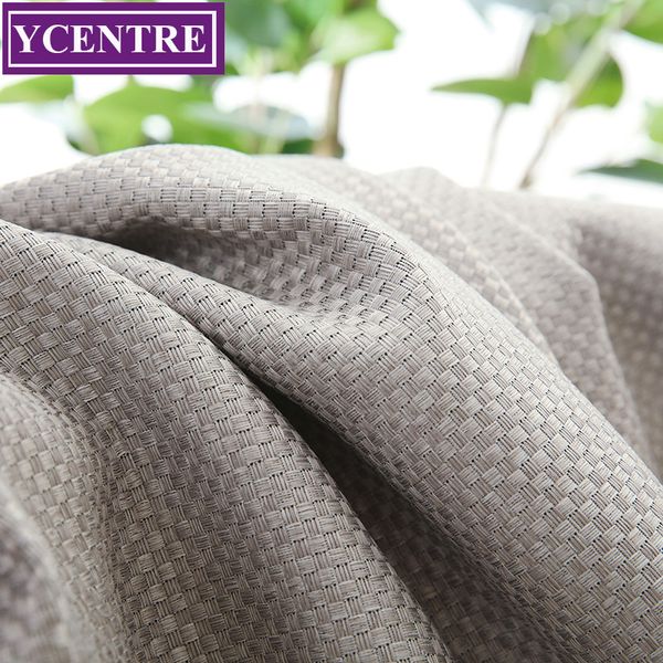 

ycentre grey faux linen solid color blackout curtain window treatment drape modern style curtains blinds for bedroom living room