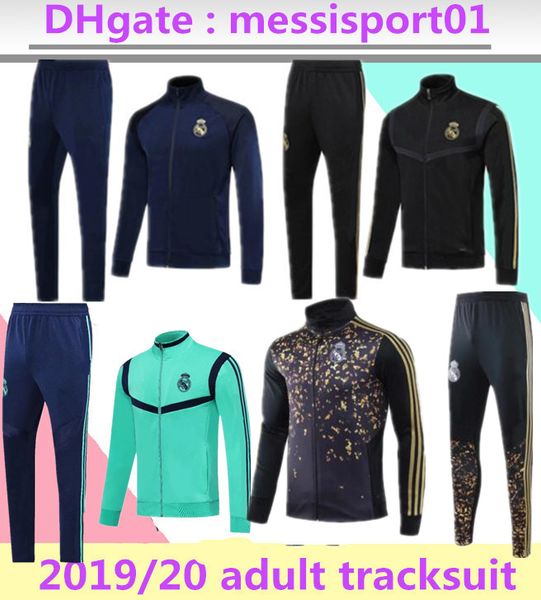 

real madrid tracksuit 19/20 soccer jacket full zipper tracksuit 2019 2020 real madrid maillot de foot isco survÃªtement chandal, Black