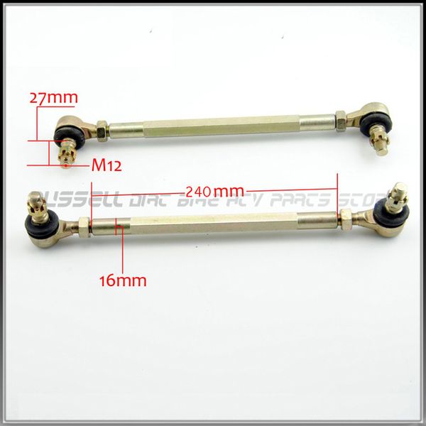

m12 240mm joint ball tie rod turn shaft assy fit for 150cc 200cc 250cc 300cc chinese atv quad go kart spare parts buggy utv