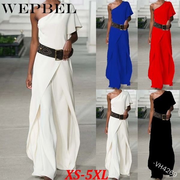 

wepbel женская мода разрез шеи пуловер без рукавов темперамент широкий ноги брюки два-piece set casual, White