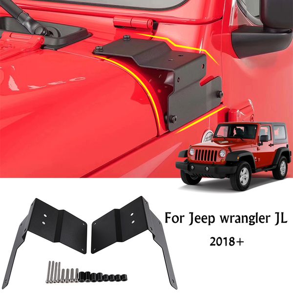 

black metal lamp frame holder accessoires support 2pcs for jeep wrangler jl car exterior accessories