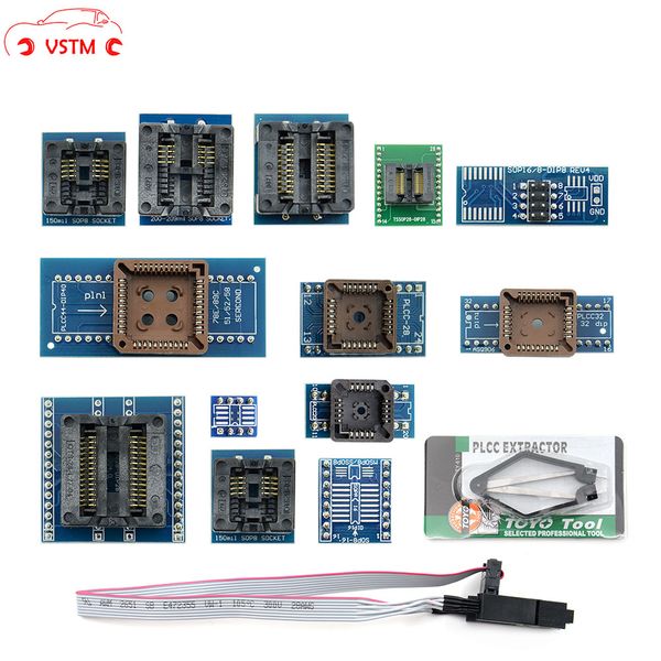 

new arrival 13pcs universal adapter socket+ ic extractor for programmer tl866a tl866cs ezp2010 g540 tnm5000