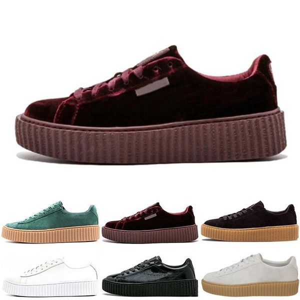 

drop shipping charity fenty suede cleated creeper rihanna grey red camo black gold tiple white men women rihannas casual sneakers 36-44