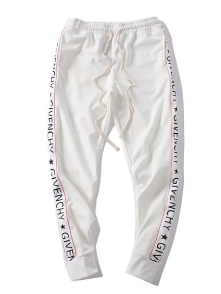 

2018 новый высокое качество мужчин и женщин дышащий мода брюки письмо брюки шнурок