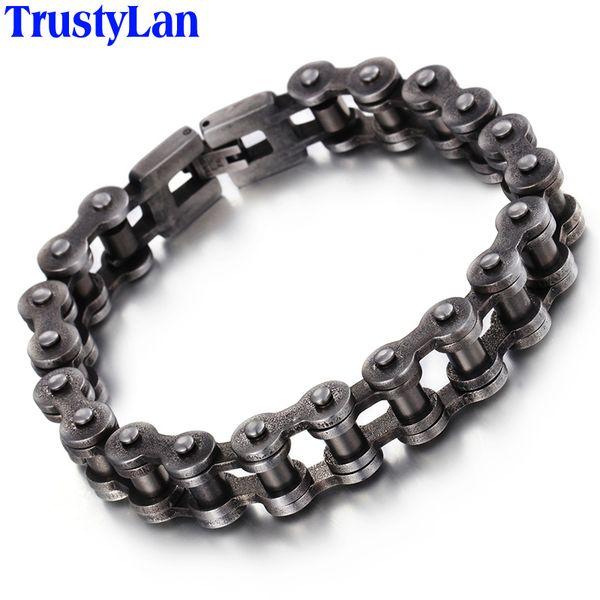

punk rocker motorcycle bicycle chain man bracelet heavy stainless steel jewelry accessory biker mens bracelets for men wristband, Golden;silver