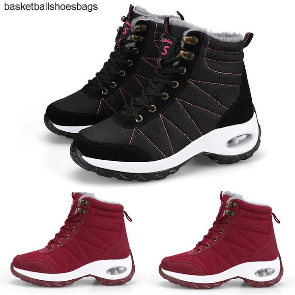 

red warm burgundy winter pattern4 2020 snow beige white black girl lady sister boots women sneakers boot trainers outdoor walking shoes