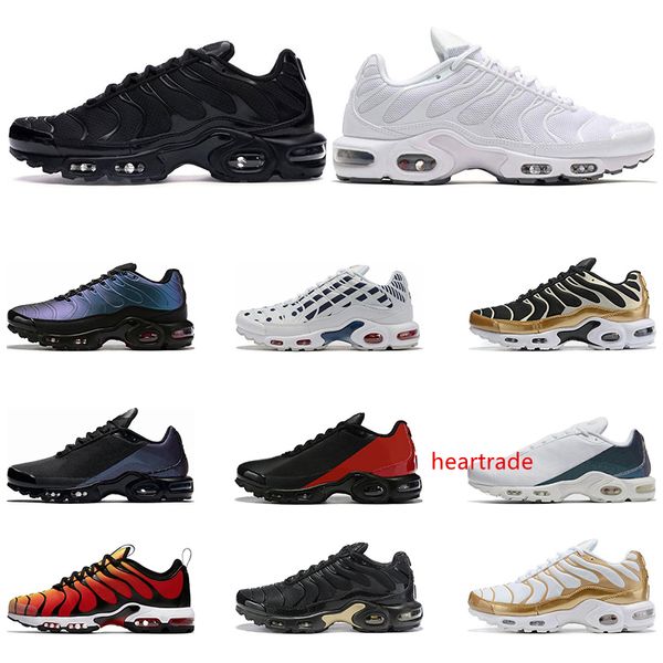 

2020 new men running shoes plus tn ultra se triple black white color flip laser hyper crimson athletic sports sneakers size 40-46