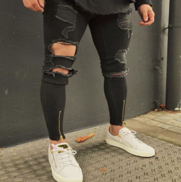 

patch designer mens jeans biker denim ripped jeans for men skinny destroyed brand straight fashion man, Blue