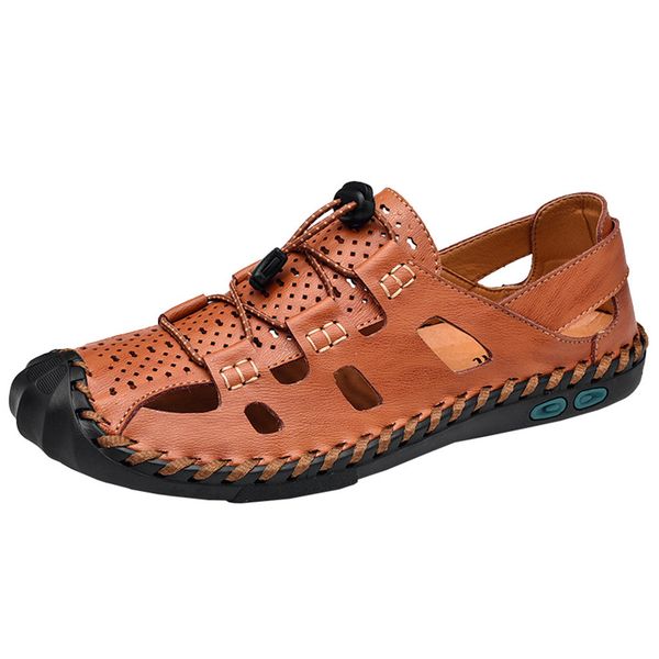 

sagace 2019 new fashion breathable causal men sandals summer outdoor sneakers baotou non-slip wild men's shoes large size 39-48, Black