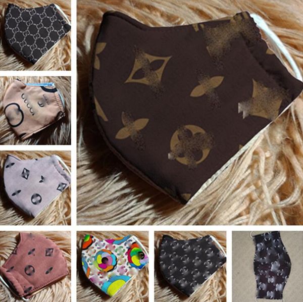 

fashion face masks cartoon letters print masks for women men double layers silk facemask anti dust mouth cover cycling protector d8307, Blue