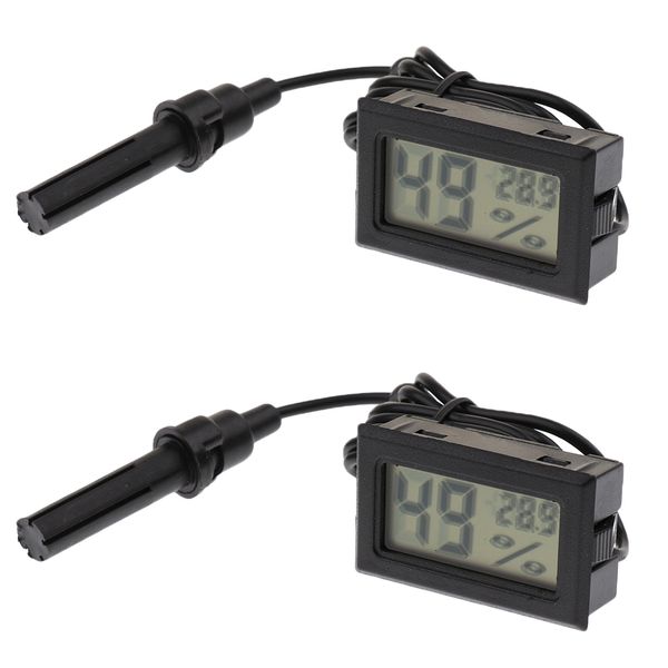 

2x mini probe digital lcd thermometer hygrometer humidity meter temp tester, for fish tank aquarium