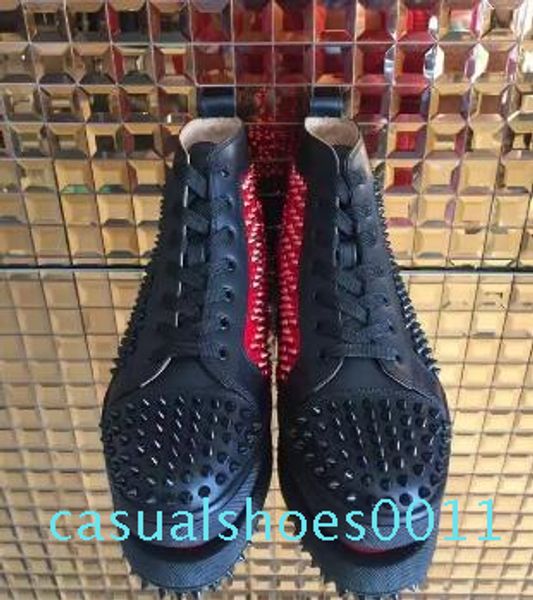 

drop shipping new casual men designer sneakers 2017,famous red bottom designer mens sneakers high luxury,white spiked toe flats c11, Black