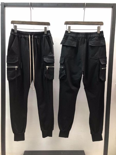 

19ss owen seak men casual hallen pants 100% cotton gothic men's clothing sweatpants spring women solid loose pants size xl, Black