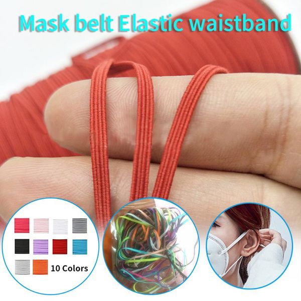 

10 roll 10colors width 6mm high-quantity round hair elastic band elastic line rope rubber waist band diy sewing access, Black;white