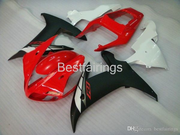 100 montaggio vendita calda kit carenatura stampaggio ad iniezione per yamaha r1 2002 2003 bianco rosso nero carenature yzf r1 02 03 gg39