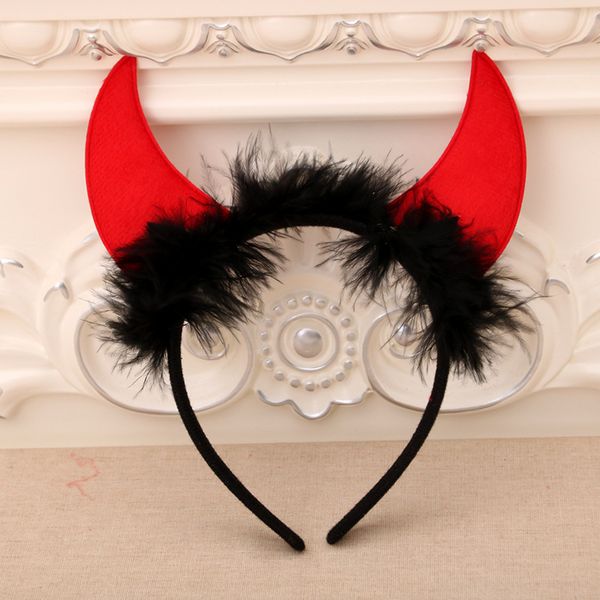 

горячая продажа хэллоуин оголовье devil фланель свет оголовье украшение атмосфера праздника хэллоуин женщины мужчины детский подарок, Silver