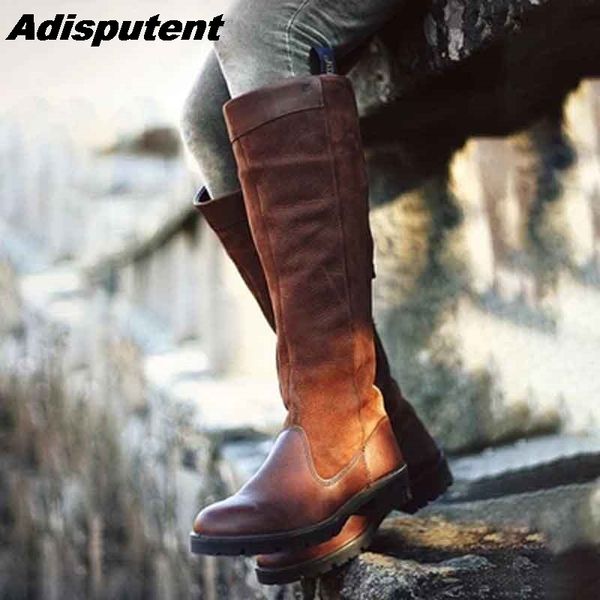 

women long boots riding casual rome style boots autumn winter thigh high loose botas mujer footwear drop shipping, Black