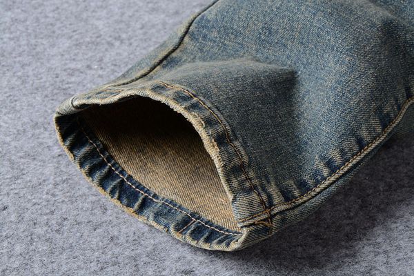

fashion- american style no brand mens jeans luxury men denim trousers slim straight patchwork blue hole jeans pants