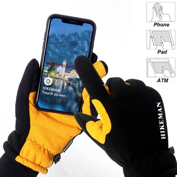 

winter gloves warm ski outdoor cycling zipper control screen non-slip gloves