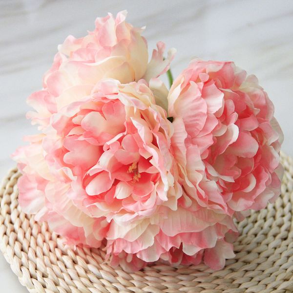 

artificial fake peony flowers bridal bouquet floral wedding party home decor art
