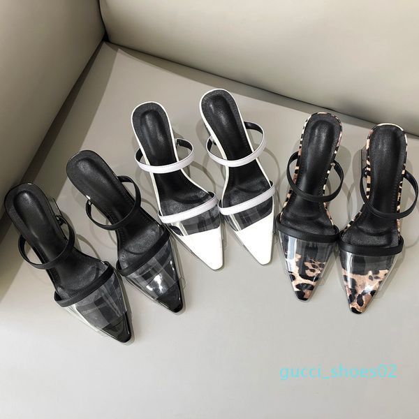 

woman 2019 spring new fashion mixed colors kid suede square toe woman slippers outside high spike heels ladies sheos g02, Black