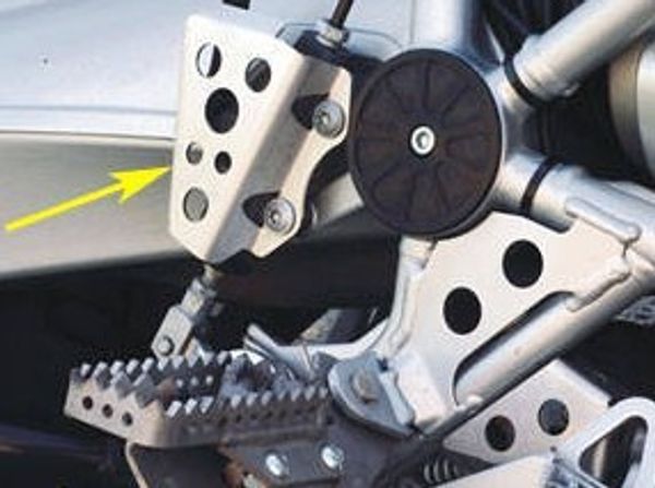 

stainless steel rear brake pump protection for r1200gs/ [2005-2012