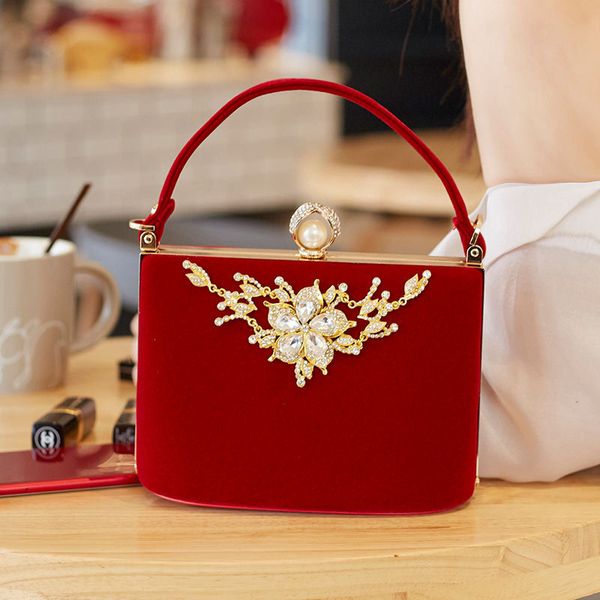 

new fashion women's bag inlaid with diamonds dinner party dress cheongsam chain with lady's handbag