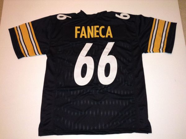 

retro custom sewn stitched #66 alan faneca black mitchell & ness jersey s-5xl,6xl men's football jerseys rugby, Gray