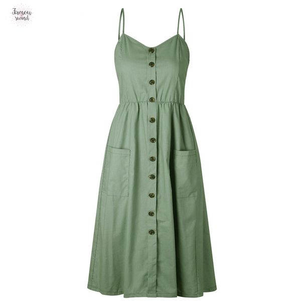 

новые платья boho плеча партии пляжа sundress спагетти плюс размер украшенная женщины кнопка лето печати плиссированные платья платье crrifl, Black;gray
