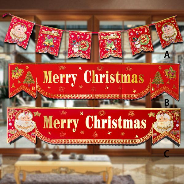 

christmas banner 2019new christmas decoration fabric shopping mall restaurant decoration banner home
