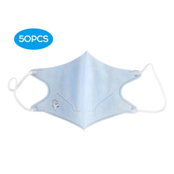

50pcs kids disposable 3 ply masks prevent virus spread mouth nose cover dustproof face mask anti pm2.5 anti influenza mouth mask