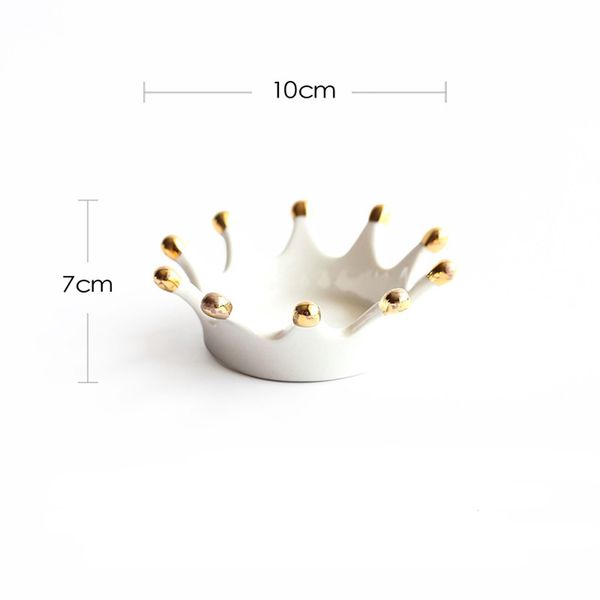 

ceramic crown plates jewelry storage plates decoration crafts ring earrings necklace bracelet holder sep#11
